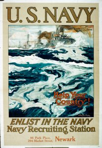 Póster de reclutamiento de la Marina de los EE. UU. en la Primera Guerra Mundial